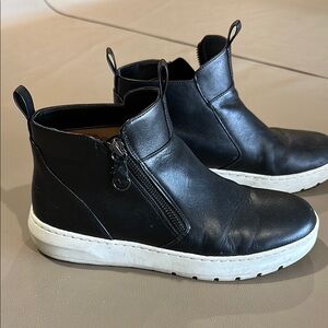 Women’s black Black Leather Ankle boots